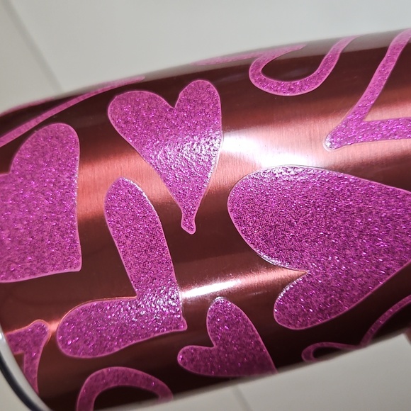 Heart Print Water Tumbler NWOT - Picture 4 of 9